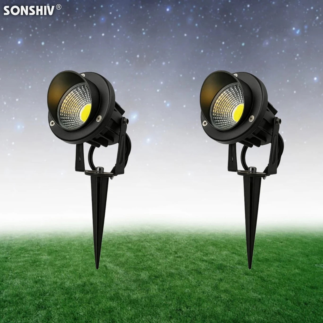 Quantum: GARDEN LIGHT SPIKE 7W Post Light Outdoor Lamp (Black)